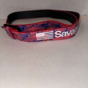 Savage size large pink and blue camo belt